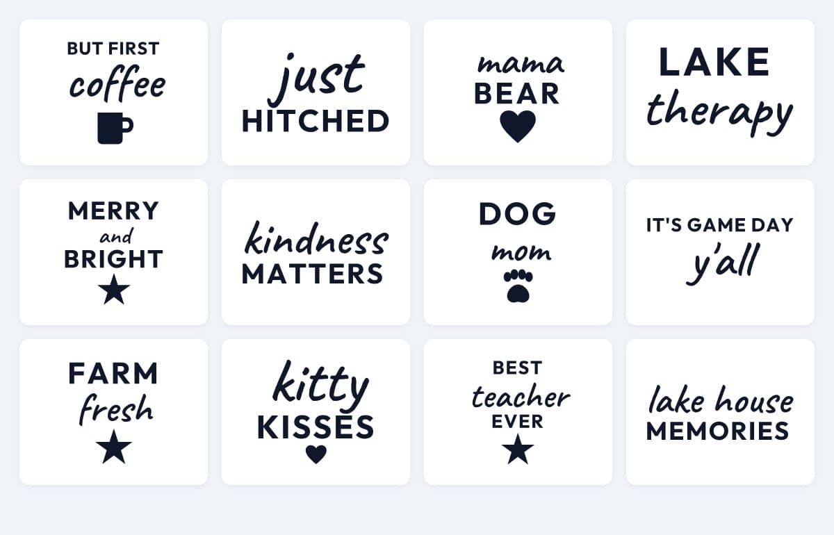 A dozen of the 500 cut-ready designs included in the Collection